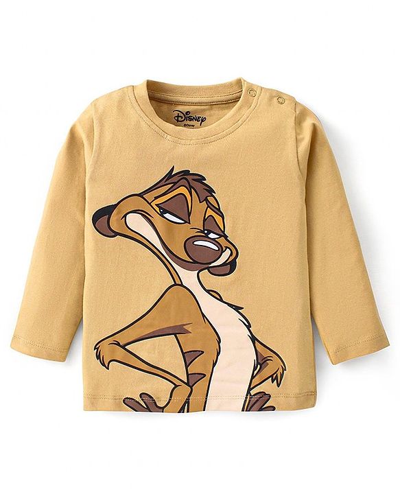 Babyhug Disney Single Jersey Knit Full Sleeves T-Shirts Lion King Graphics Pack of 3 - Beige Red & Yellow