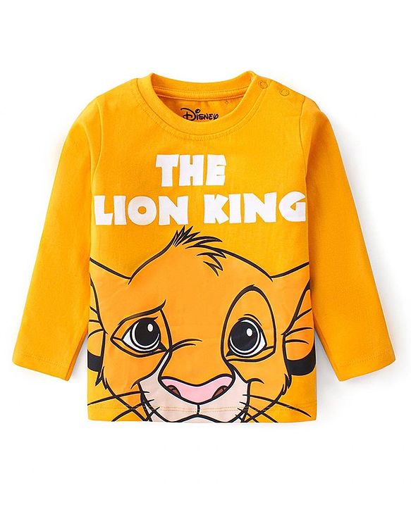 Babyhug Disney Single Jersey Knit Full Sleeves T-Shirts Lion King Graphics Pack of 3 - Beige Red & Yellow