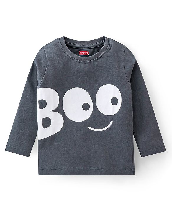 Babyhug Cotton Knit Full Sleeve Night Suit with Halloween Theme Print - Navy Blue