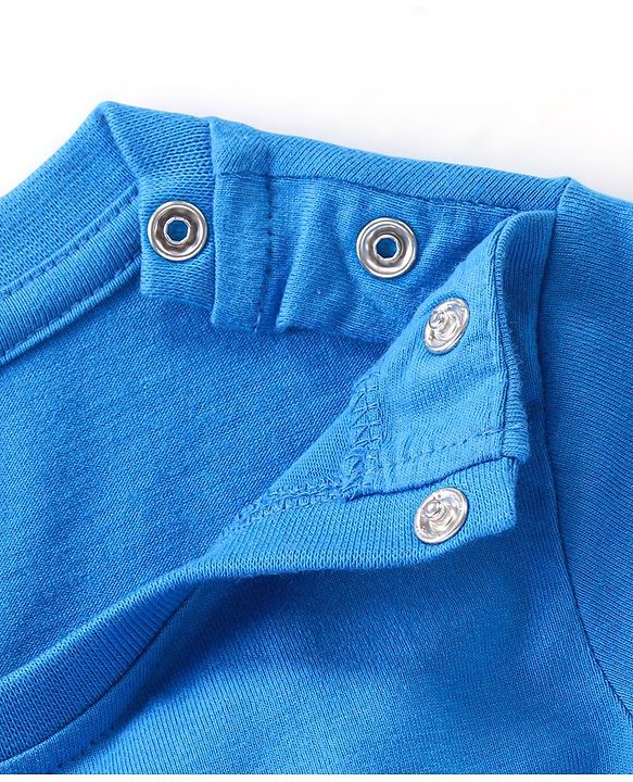 Babyhug Cotton Knit Full Sleeve Night Suit with Animals Print - Blue