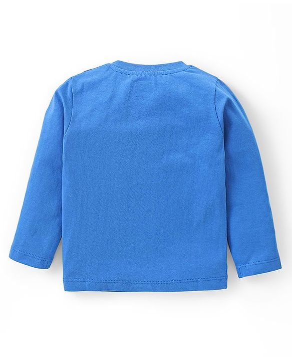 Babyhug Cotton Knit Full Sleeves Night Suit Skaters Print - Blue