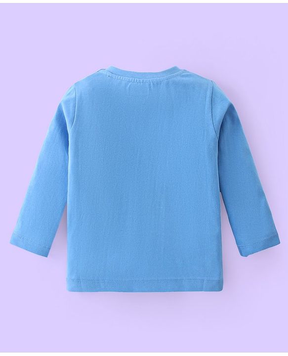 Babyhug Cotton Knit Full Sleeves Night Suit With Basketball Print - Blue