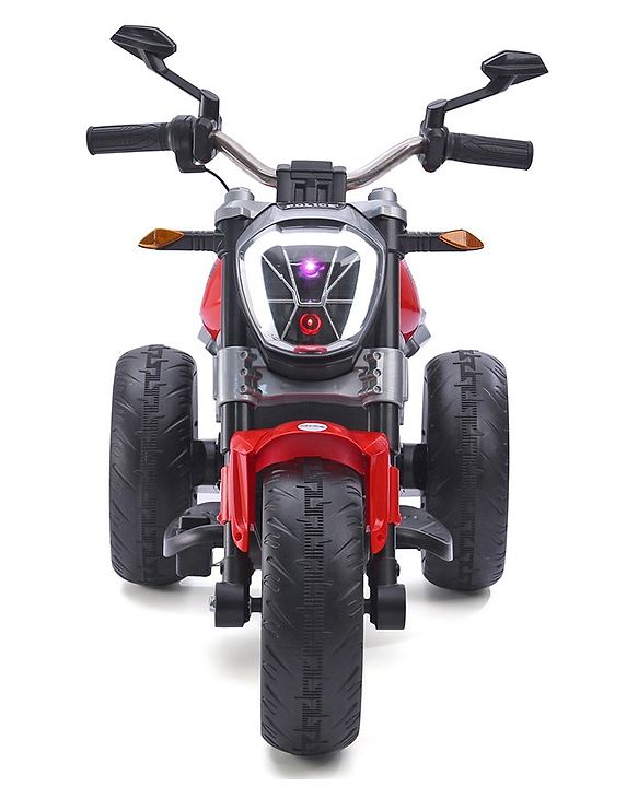 Babyhug Super Harley Kids Three Wheel Battery Operated Ride on Bike With Music & Lights - Red