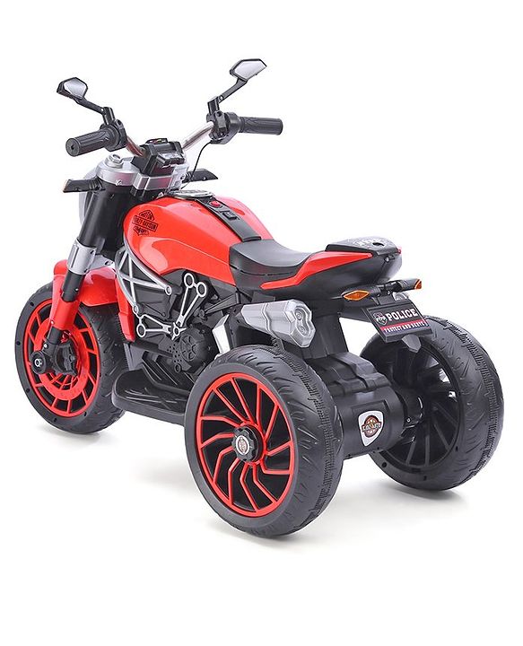 Babyhug Super Harley Kids Three Wheel Battery Operated Ride on Bike With Music & Lights - Red