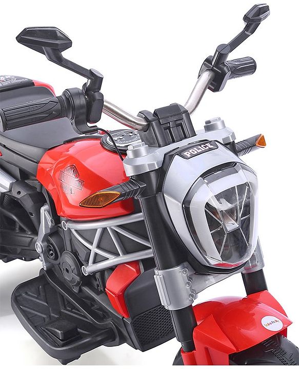 Babyhug Super Harley Kids Three Wheel Battery Operated Ride on Bike With Music & Lights - Red