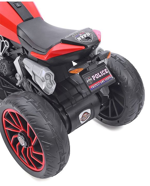 Babyhug Super Harley Kids Three Wheel Battery Operated Ride on Bike With Music & Lights - Red
