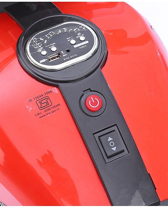 Babyhug Super Harley Kids Three Wheel Battery Operated Ride on Bike With Music & Lights - Red