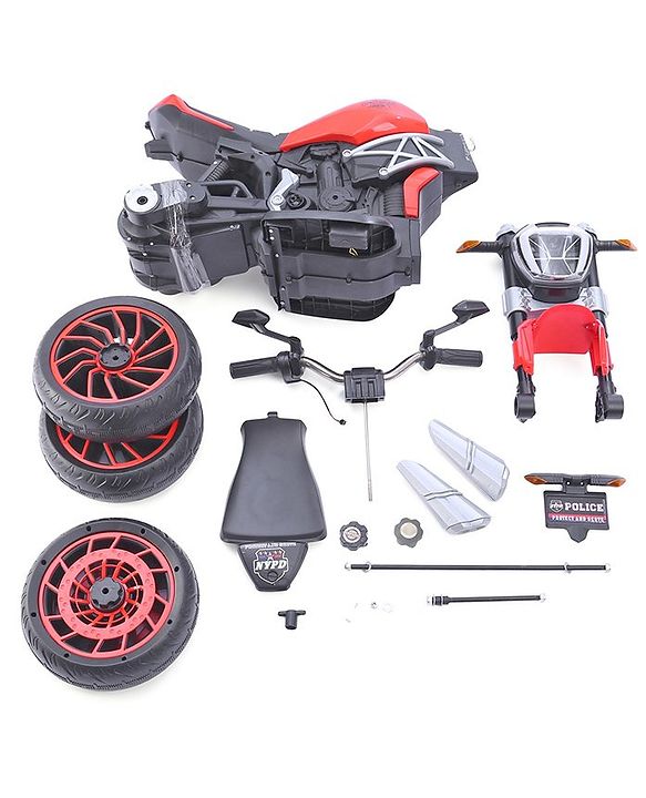 Babyhug Super Harley Kids Three Wheel Battery Operated Ride on Bike With Music & Lights - Red