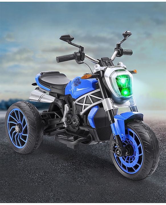 Babyhug Super Harley Kids Three Wheel Battery Operated Ride on Bike With Music & Lights - Red