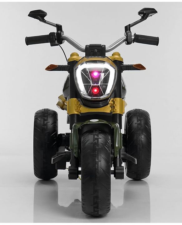 Babyhug Super Harley Kids Three Wheel Battery Operated Ride on Bike With Music & Lights - Golden