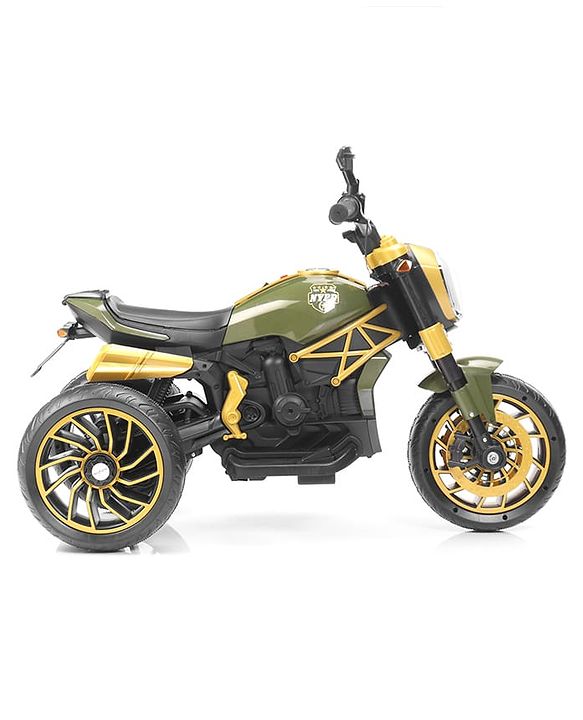 Babyhug Super Harley Kids Three Wheel Battery Operated Ride on Bike With Music & Lights - Golden
