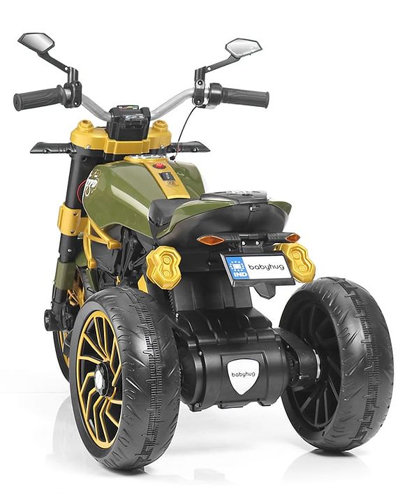 Babyhug Super Harley Kids Three Wheel Battery Operated Ride on Bike With Music & Lights - Golden