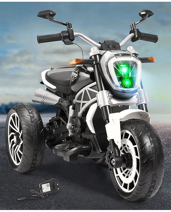 Babyhug Super Harley Kids Three Wheel Battery Operated Ride on Bike With Music & Lights - Red