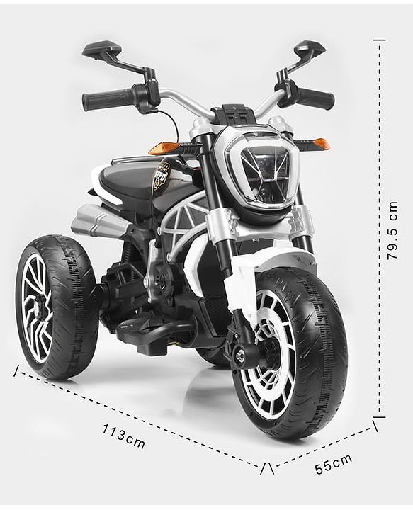 Babyhug Super Harley Kids Three Wheel Battery Operated Ride on Bike With Music & Lights - Red