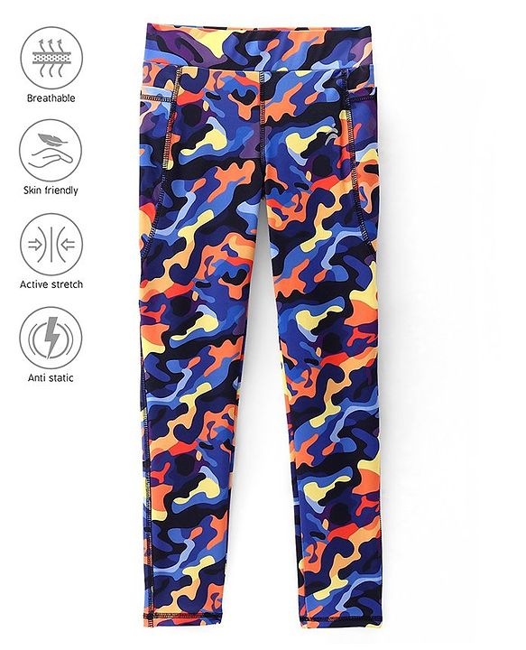Pine Active Knit Full Length Super Camouflage Print - Multicolour