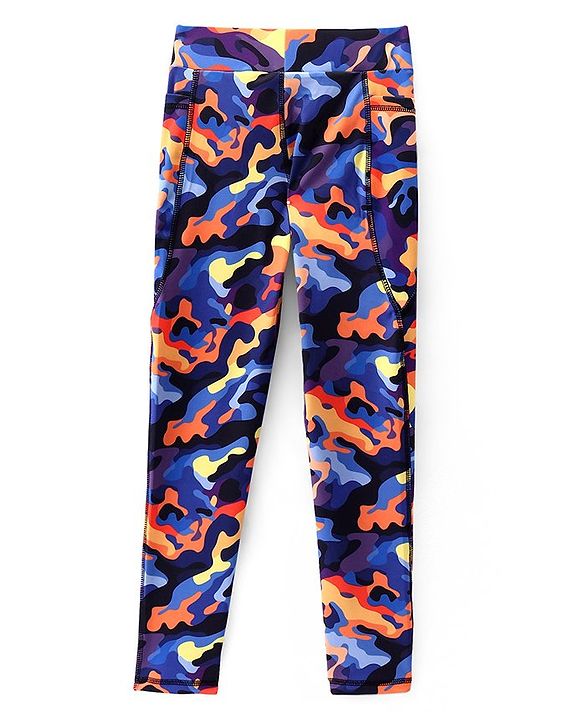 Pine Active Knit Full Length Super Camouflage Print - Multicolour