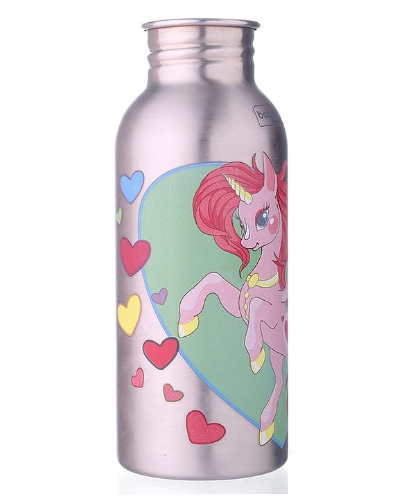 Babyhug Unicorn Theme Stainless Steel Color Changing Magic Bottle Pink |Leak Resistant|BPA Free|Rust Proof|600 ml