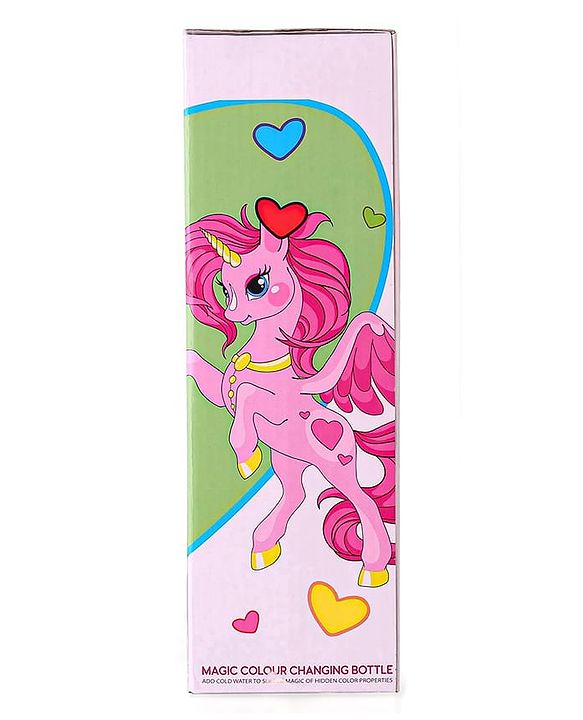 Babyhug Unicorn Theme Stainless Steel Color Changing Magic Bottle Pink |Leak Resistant|BPA Free|Rust Proof|600 ml