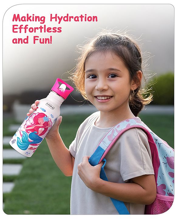 Babyhug Unicorn Theme Stainless Steel Color Changing Magic Bottle Pink |Leak Resistant|BPA Free|Rust Proof|600 ml