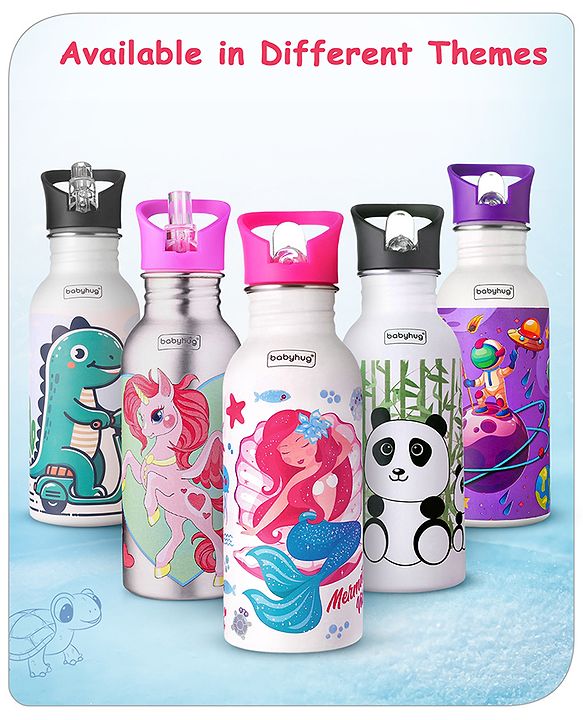 Babyhug Unicorn Theme Stainless Steel Color Changing Magic Bottle Pink |Leak Resistant|BPA Free|Rust Proof|600 ml
