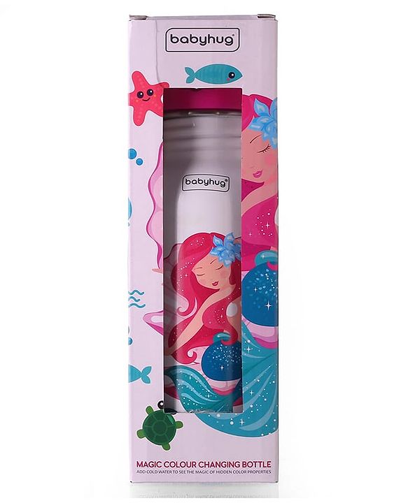 Babyhug Unicorn Theme Stainless Steel Color Changing Magic Bottle Pink |Leak Resistant|BPA Free|Rust Proof|600 ml