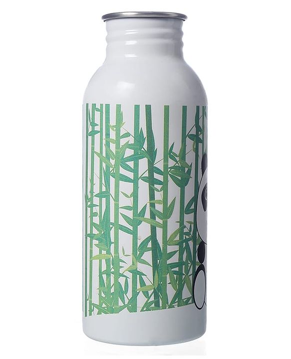 Babyhug Panda Theme Stainless Steel Color Changing Magic Bottle White|Leak Resistant|BPA Free|Rust Proof|600 ml
