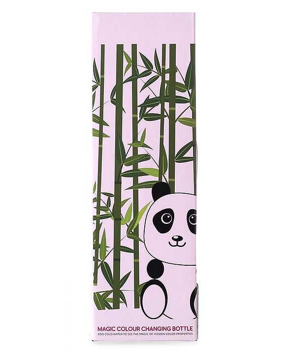 Babyhug Panda Theme Stainless Steel Color Changing Magic Bottle White|Leak Resistant|BPA Free|Rust Proof|600 ml