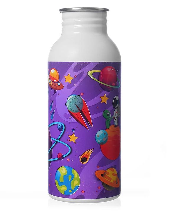 Babyhug Panda Theme Stainless Steel Color Changing Magic Bottle White|Leak Resistant|BPA Free|Rust Proof|600 ml