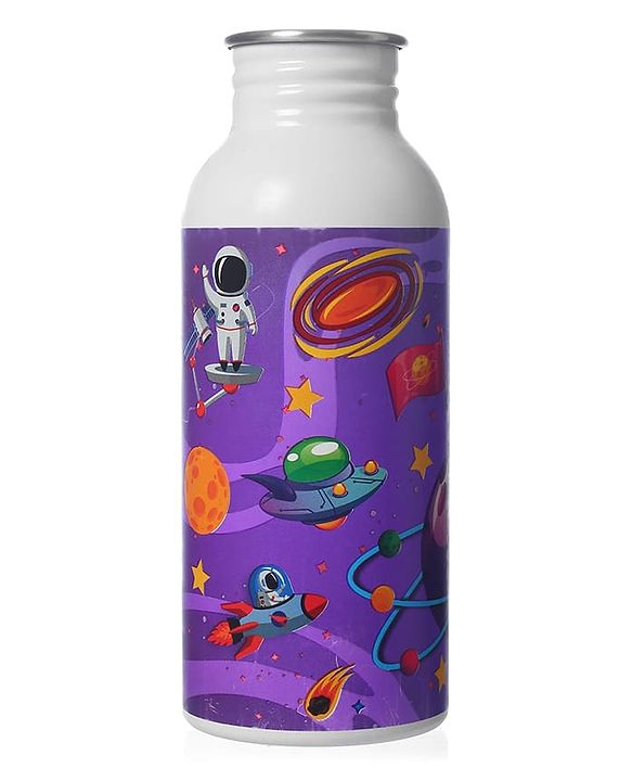 Babyhug Panda Theme Stainless Steel Color Changing Magic Bottle White|Leak Resistant|BPA Free|Rust Proof|600 ml