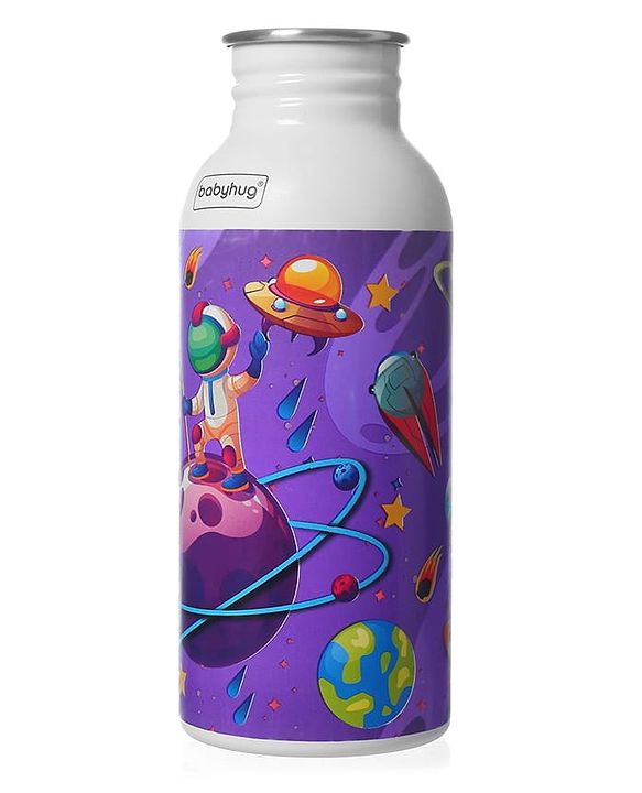 Babyhug Panda Theme Stainless Steel Color Changing Magic Bottle White|Leak Resistant|BPA Free|Rust Proof|600 ml
