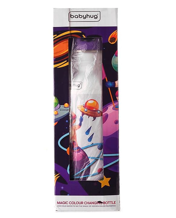 Babyhug Panda Theme Stainless Steel Color Changing Magic Bottle White|Leak Resistant|BPA Free|Rust Proof|600 ml