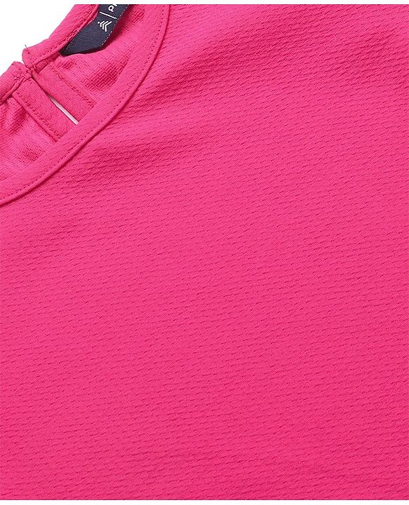 Pine Kids Woven Half Sleeves Solid Top - Magenta