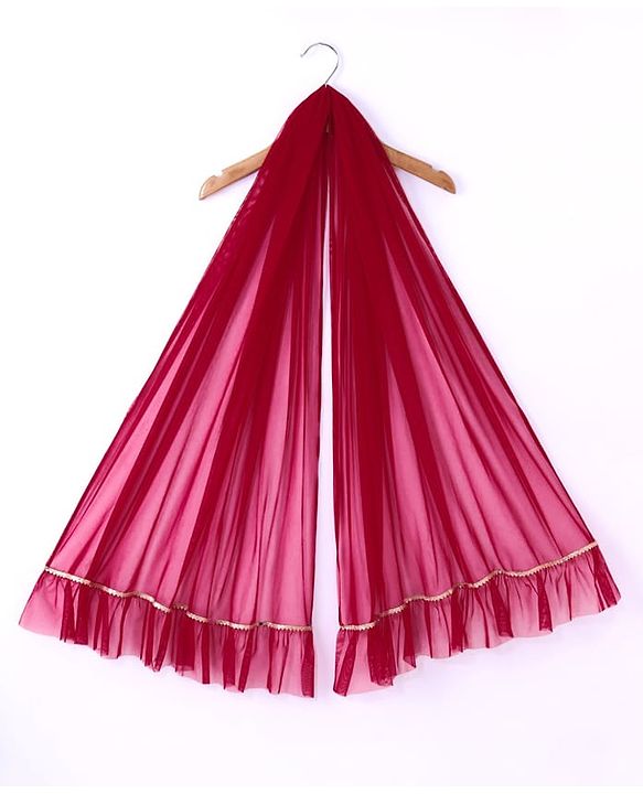 Babyhug Georgette  Woven Sleeveless Sequined Embroidered Choli Lehenga Set with Dupatta  - Maroon