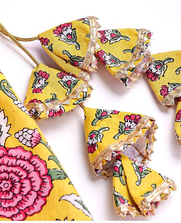 Babyhug Woven Sleeveless Floral Printed Choli Lehenga Set with Dupatta & Lace Detailing - Yellow