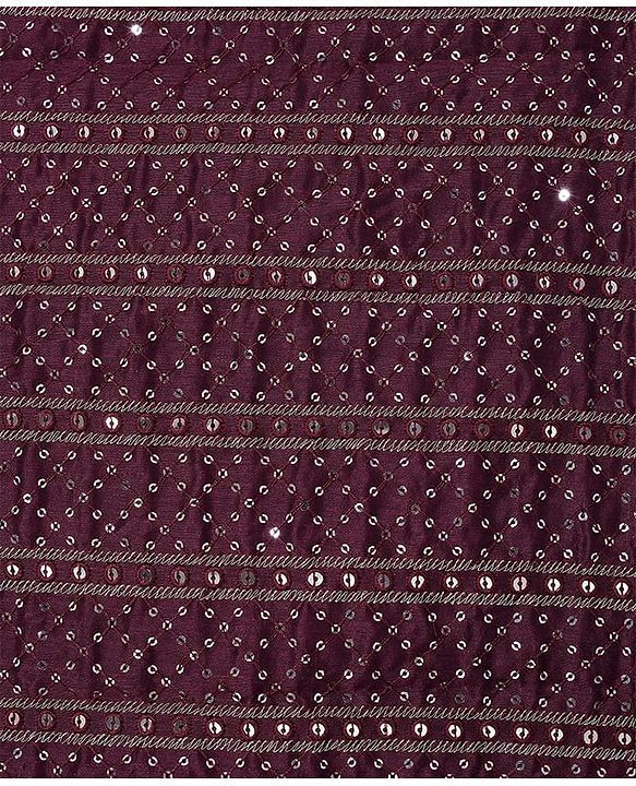 Pine Kids Woven Full Sleeves Sequin Embroidered Kurta Pyjama Set - Wine