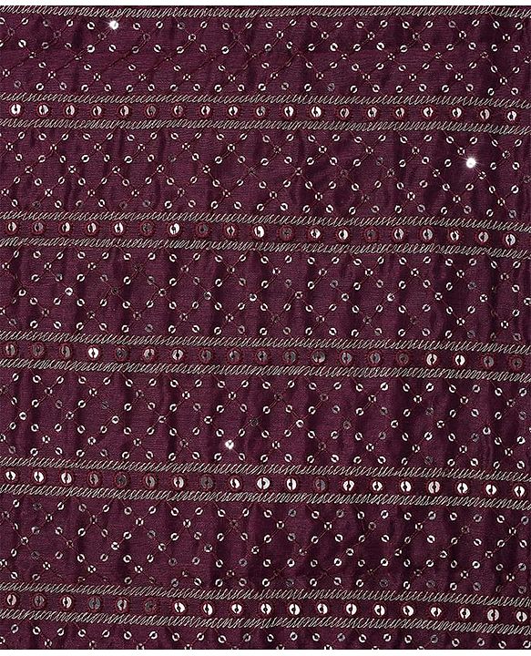 Pine Kids Woven Full Sleeves Sequin Embroidered Kurta Pyjama Set - Wine
