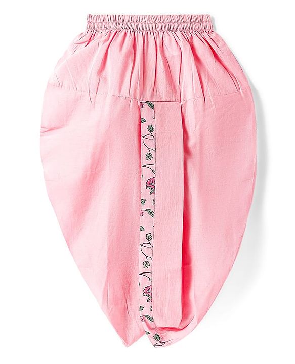Babyhug Cambric Woven Full Sleeves Floral Printed Dhoti Kurta Set - Pink