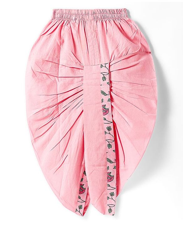 Babyhug Cambric Woven Full Sleeves Floral Printed Dhoti Kurta Set - Pink