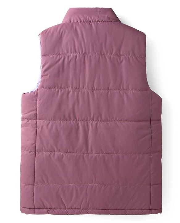 Pine Kids Woven Sleeveless Reversible Padded Jacket with solid colour   - Plum