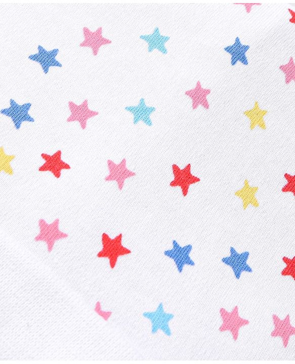 Babyhug 100% Cotton Knit Polka Dots Print Cap With Knot White - Diameter 9 cm