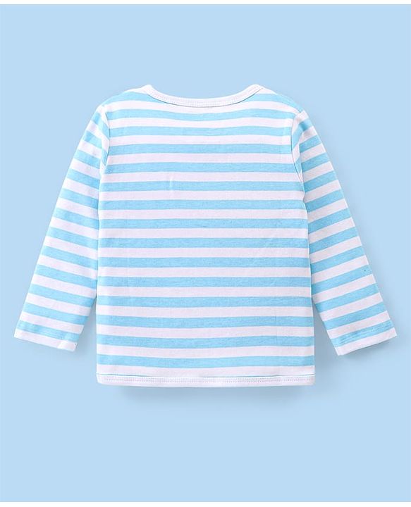 Babyhug Disney Interlock Knit Full Sleeves Jhablas With Mickey Mouse Graphics & Badge Applique Pack of 3 - Blue White & Green