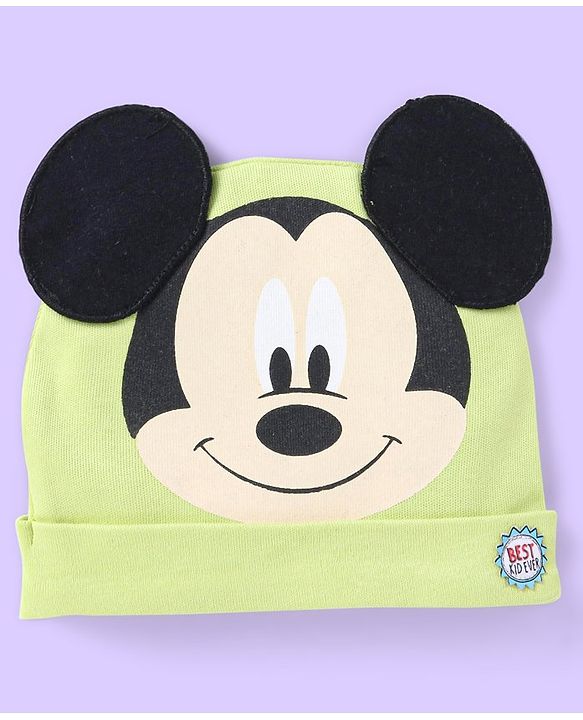 Babyhug Disney Interlock Knit Cap Mittens & Booties Set with Star & Minnie Mouse Print - Light Peach main image 1