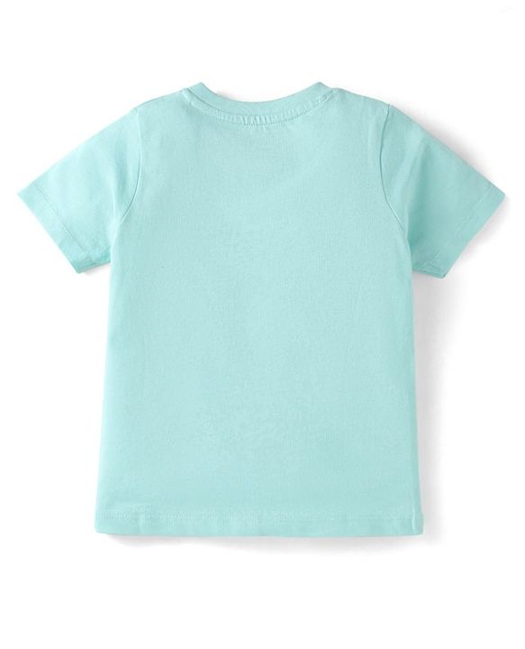 Babyhug Disney Cotton Knit Full Sleeves Shirt & Lounge Pant Set With T-Shirt & Mickey Mouse Graphics - Light Blue