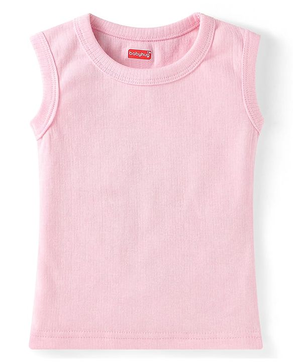 Babyhug Full Sleeves Solid Colour Thermal Pullover Vests & Pant Set - Pink