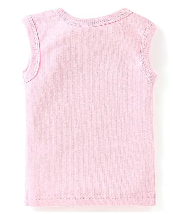 Babyhug Full Sleeves Solid Colour Thermal Pullover Vests & Pant Set - Pink