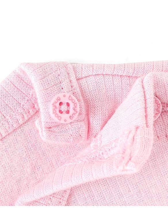 Babyhug Full Sleeves Solid Colour Thermal Pullover Vests & Pant Set - Pink