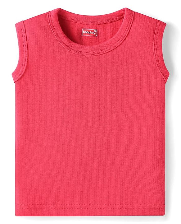 Babyhug Full Sleeves Solid Colour Thermal Pullover Vests & Pant Set - Red