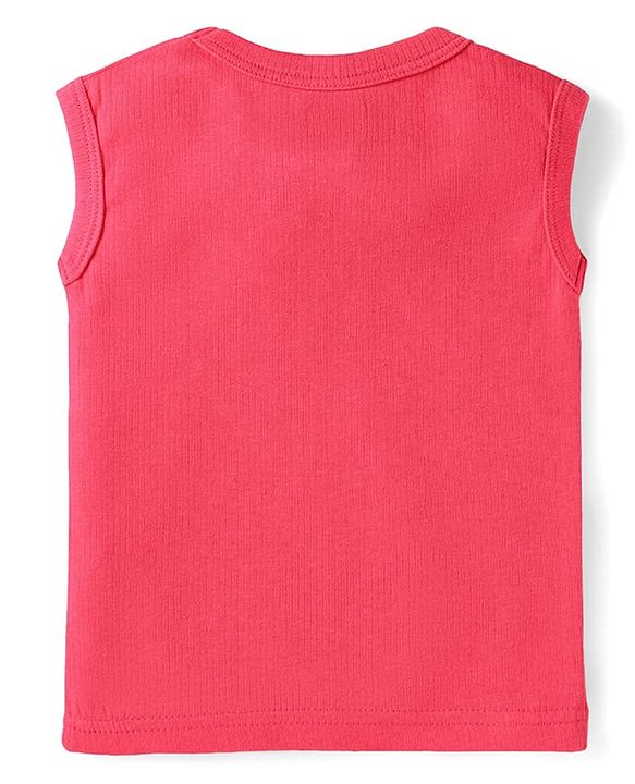 Babyhug Full Sleeves Solid Colour Thermal Pullover Vests & Pant Set - Red