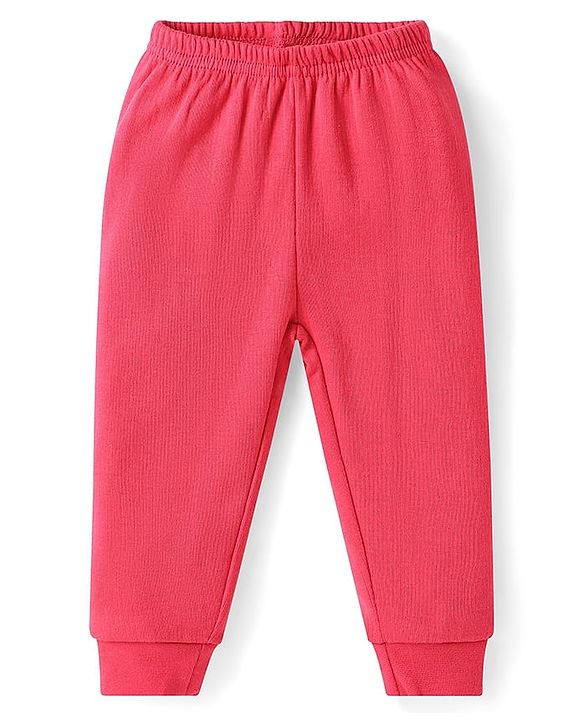 Babyhug Full Sleeves Solid Colour Thermal Pullover Vests & Pant Set - Red
