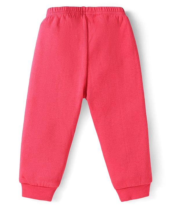 Babyhug Full Sleeves Solid Colour Thermal Pullover Vests & Pant Set - Red